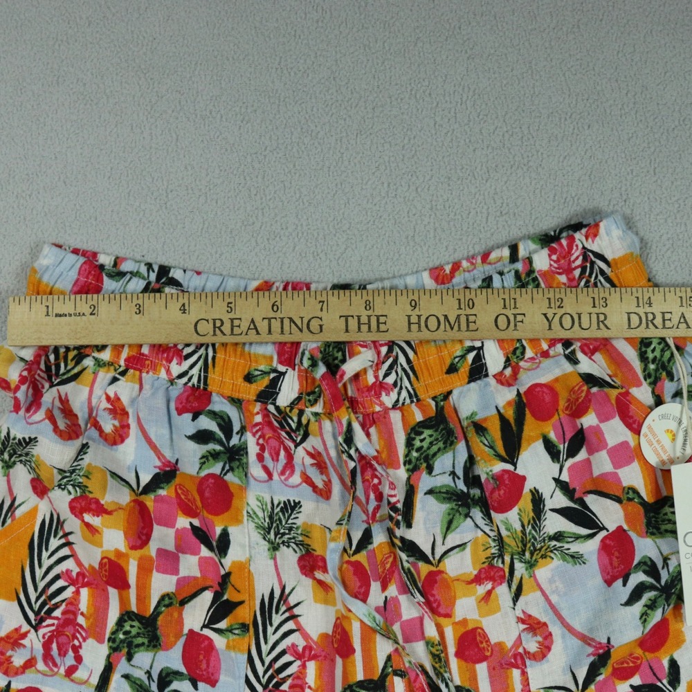 C&C California Womens 100% Linen Tropical Print Wide Leg Vacation Pants S NWT - Picture 5 of 6